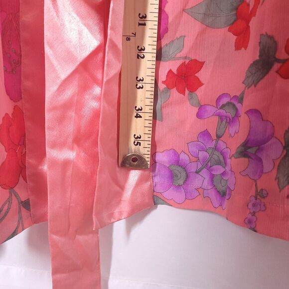 Vintage Victorias Secret Robe Pink Floral One Size Gold Label - Picture 6 of 10